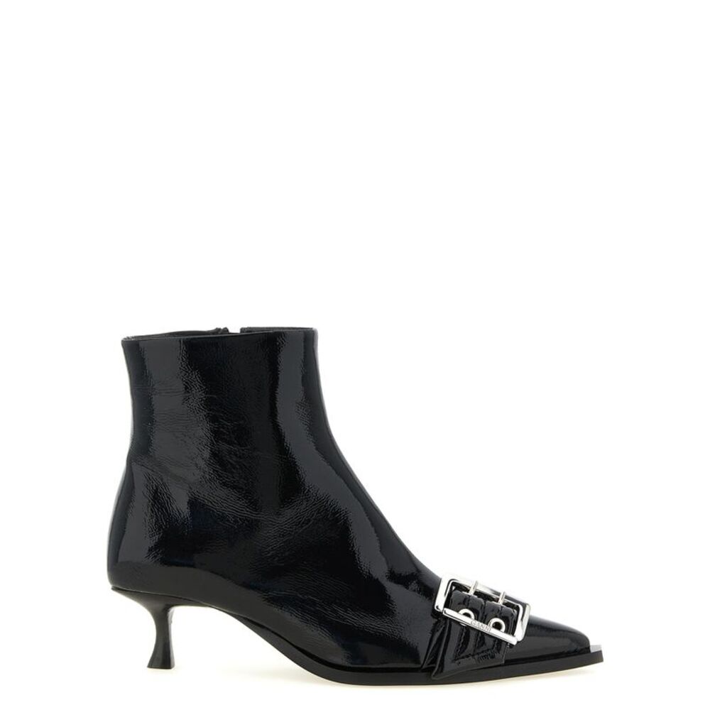Ganni Black Polyethylene Ankle Women's Boots